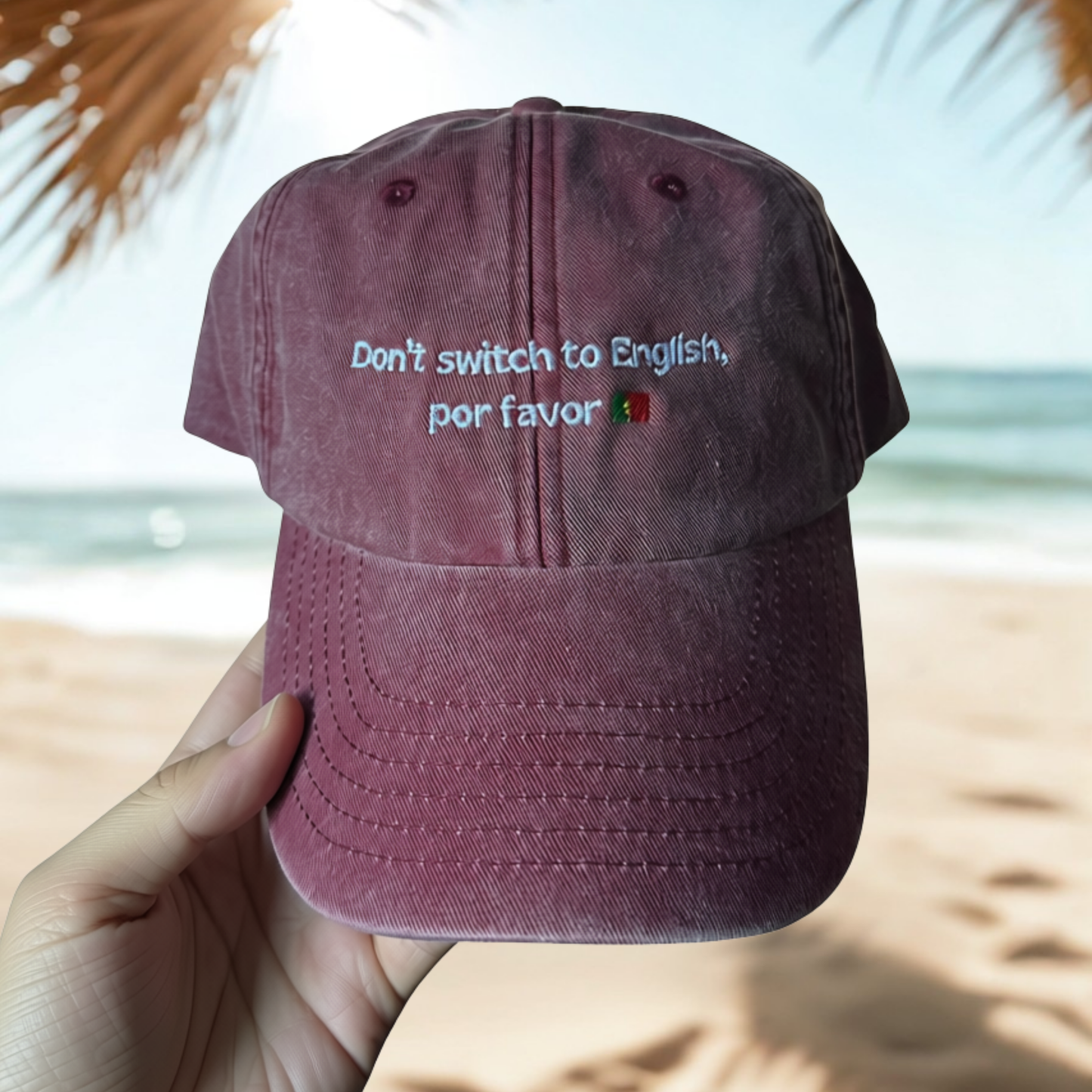 Don't Switch to English, Por Favor Hat - Portuguese Learner Cap - Funny Portuguese Gift